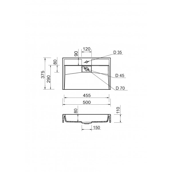 Умивальник Adamant Vision 50 White
