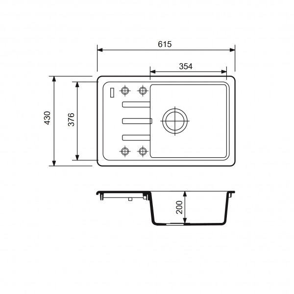 Кухонна мийка Adamant SLIM Чорний металік