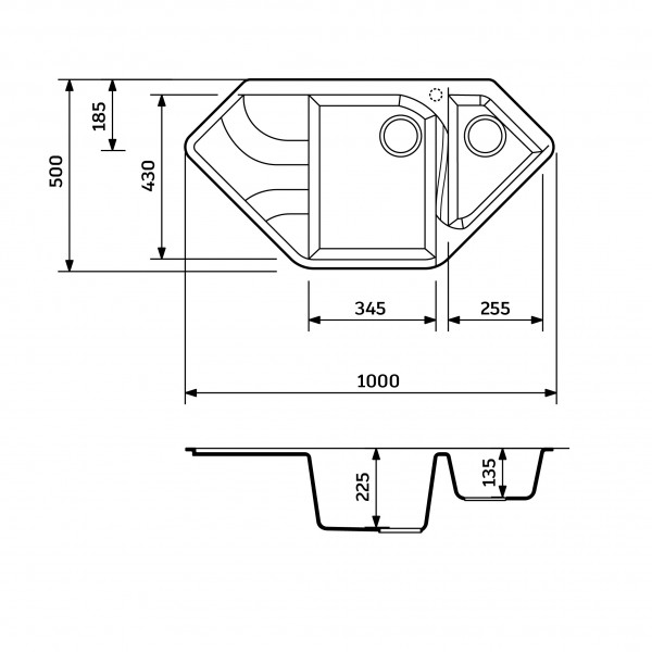 Кухонна мийка Adamant SPIRIT Чорний