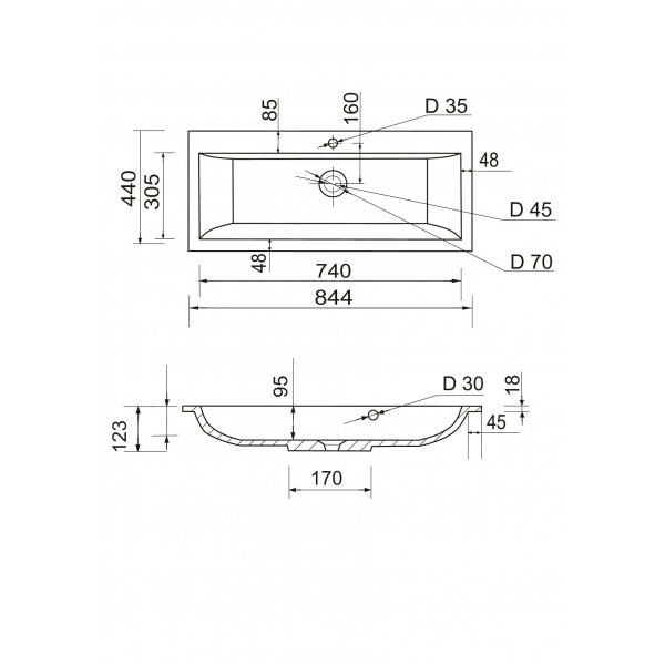 Умивальник Adamant Strungdunne White