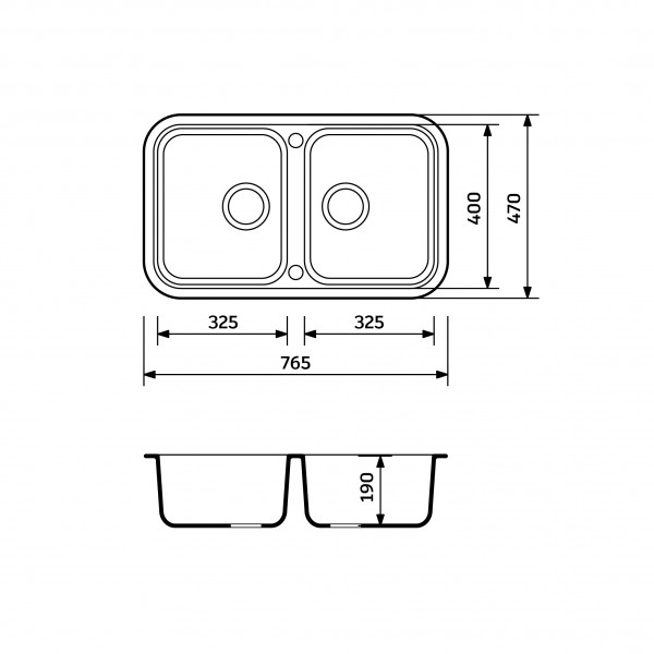 Кухонна мийка Adamant TWINS Білий