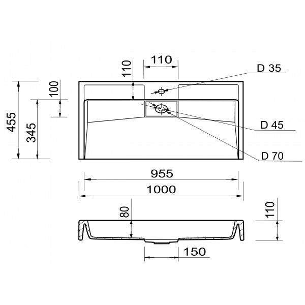 Умивальник Adamant Vision 100 White