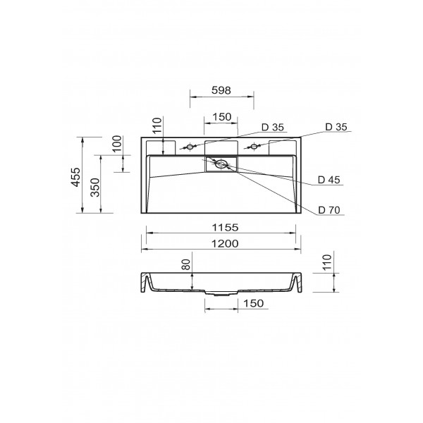 Умивальник Adamant Vision 120 White